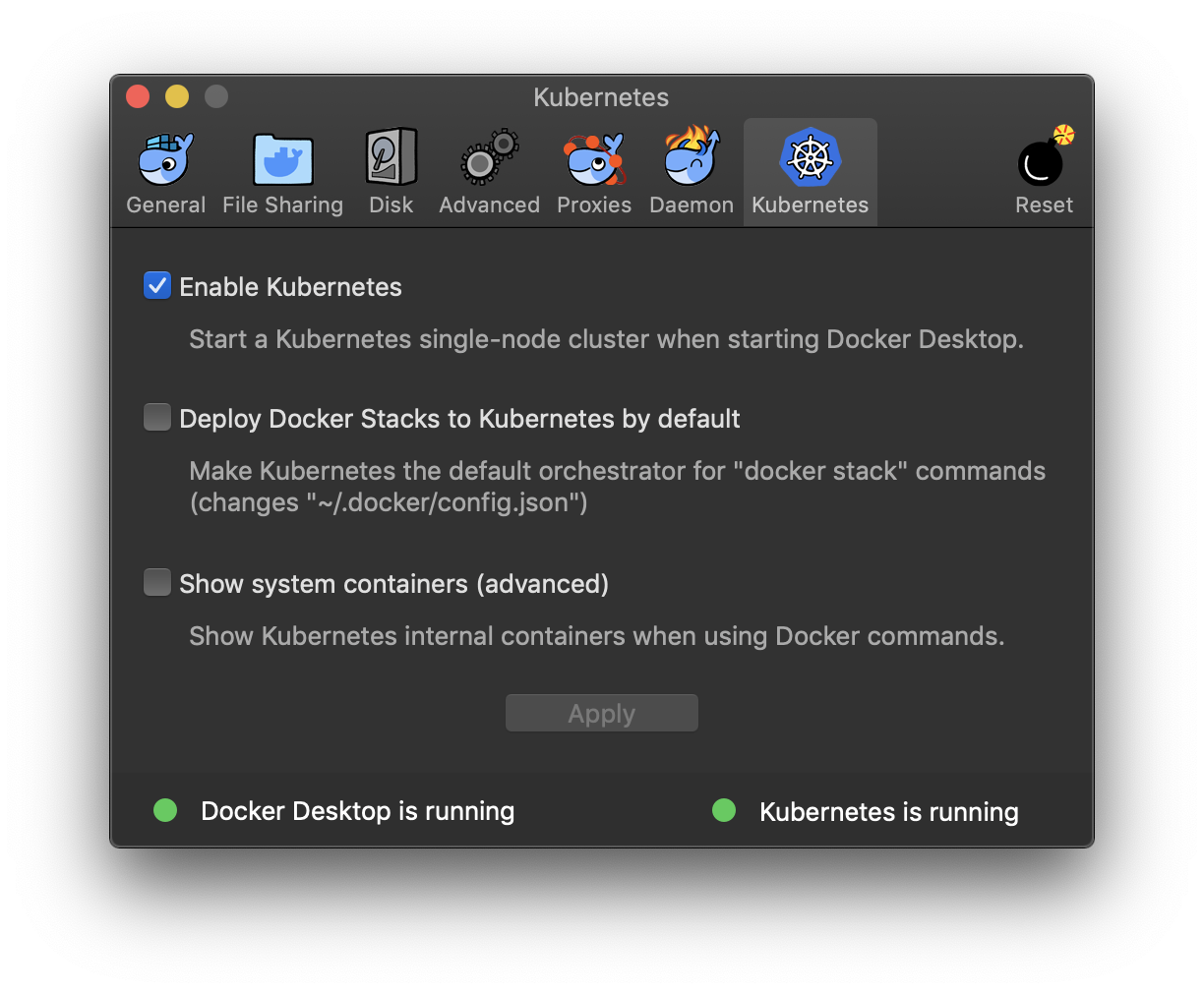 Kubernetes on Docker for Mac